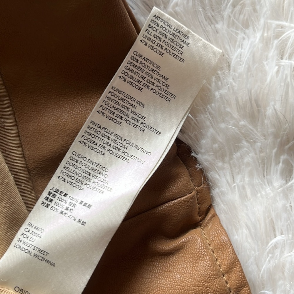 Free People Fenix Vegan Leather Brown Moto Jacket Size Small - Picture 14 of 16